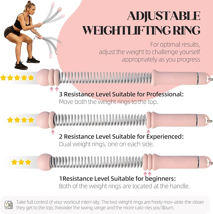 Ropeless Battle Ropes for Home Gym, Portable Cordless Battle Ropes with Variable Resistance for Men & Women Full Body HIIT Cardio & Arm Strength Training Fitness Exercise