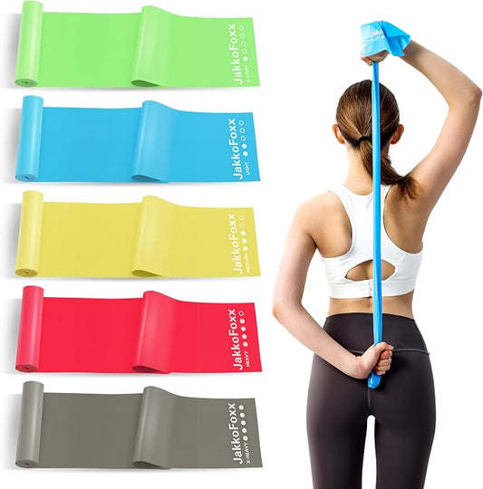 5 Pcs Resistance Bands for Working Out, Latex Free, Physical Therapy Bands, Exercise Bands Set for Stretching, Suitable for Rehab, Yoga,Pilates, Home Gym