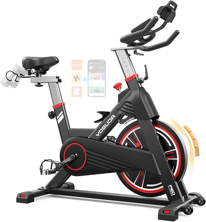YOSUDA PRO Magnetic Exercise Bike 350 lbs Weight Capacity - Indoor Cycling Bike Stationary with Comfortable Seat Cushion, Silent Belt Drive