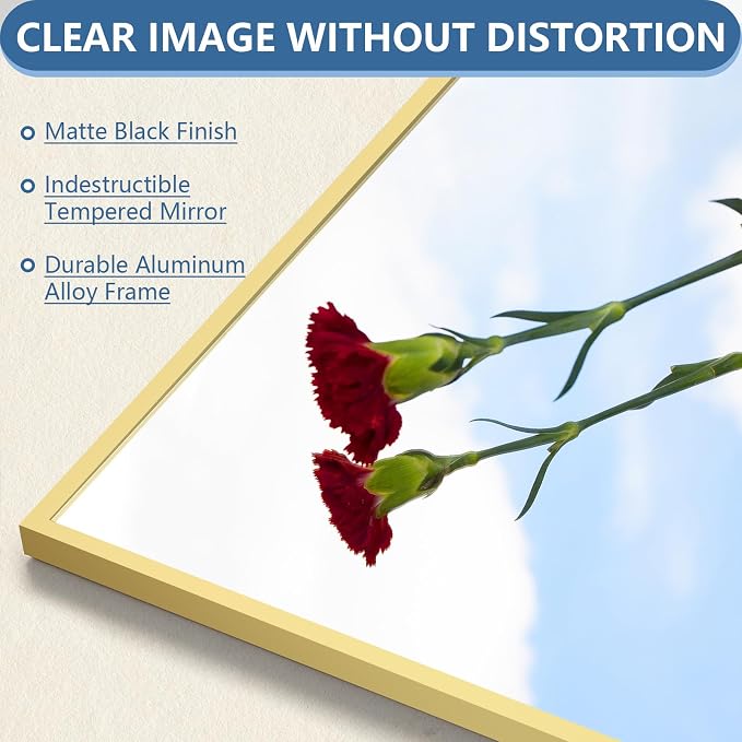 76"x34" Large Floor Mirror Full Length with Stand, Oversized Gold | Free Standing or Leaning, Wall‑Mountable, for Bedroom Living Room Home Gym, Rectangular, Tempered Glass, Aluminum Frame