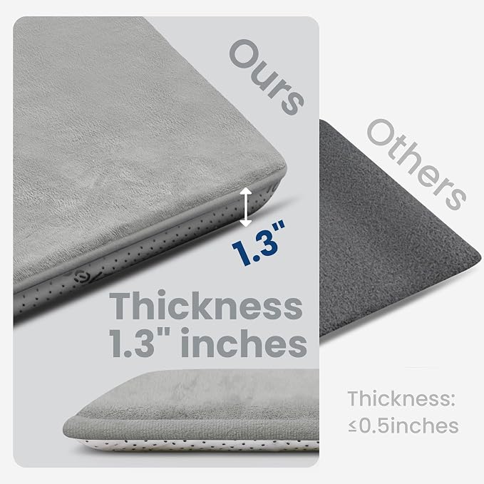 Baby Play Mat for Floor,1.3" Thick Foam 59"×59" Playpen Mat for Tummy Time,Non-Toxic Certified Water Repellent Soft Coral Velvet for Toddler,Infant,Kids,Non-Slip Backing Safe for Crawling(Light Grey)