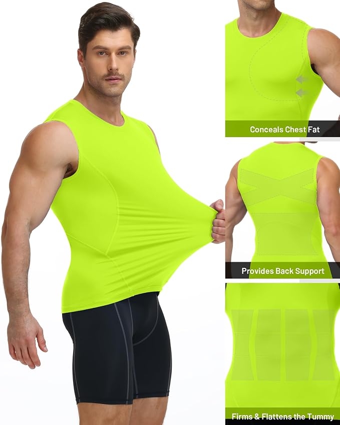 Mens Sleeveless Compression Shirt Athletic Workout Tank Top Quick Dry Muscle Base Layer Undershirt Gym Running