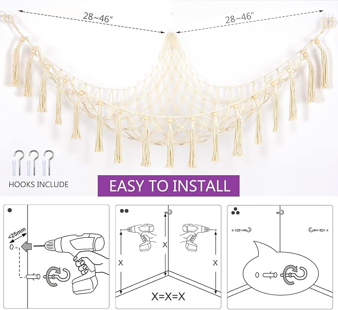 Exercise Ball Holder Yoga Ball Rack Corner Hanging Storage Net or Hammock for Fitness Ball Balance Ball Organizer Pregnancy Stability Ball Swiss Balance Ball for Yoga Studio and Gym