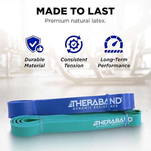 THERABAND High Resistance Band Set of 2, Exercise, Workout, Loop, M, 2-Pack | Elastic resistance band for exercise, strength training, stretching and physical therapy