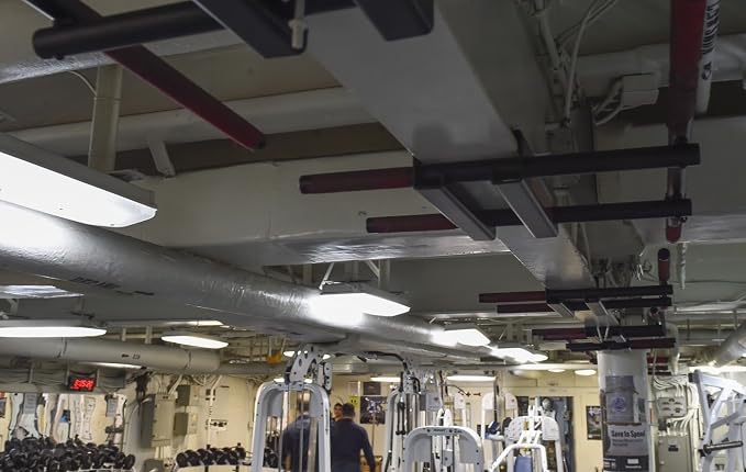 600 LBS Weight Limit - I-Beam Pull Up Bar - Straight Long Bar - Grip Tape.