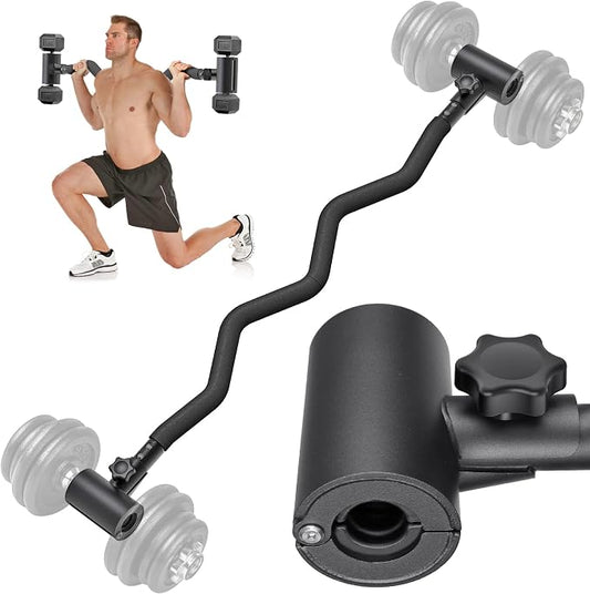 Kipika Adjustable Dumbbell to Barbell Converter - EZ Curling Bar Adapter - Versatile Weightlifting Equipment for Home Gym