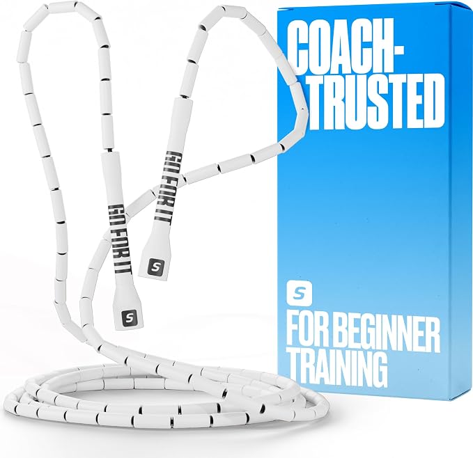 Sportbit Custom-Fit Beaded Jump Rope – Adjustable Length for Kids & Adults, Men & Women – Durable Fitness Rope for Gym & Home