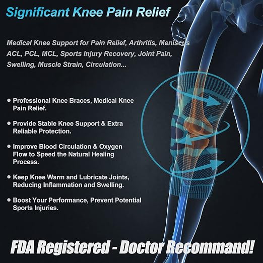 NEENCA Knee Braces for Knee Pain Relief, Compression Knee Sleeves with Patella Gel Pad & Side Stabilizers, Knee Support for Weightlifting, Running, Workout, Arthritis, Meniscus Tear, Men Women. ACE-53 | Patented Patella Gel Pad & Side Stabilizers, Comp...