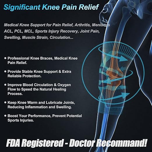 NEENCA Professional Knee Brace, Medical Knee Support for Women & Men Relief | Patented Patella Gel Pad & Side Stabilizers, Compression Sleeve for Knee Pain, Swelling, ACL, PCL, Arthritis, Sports, Workout