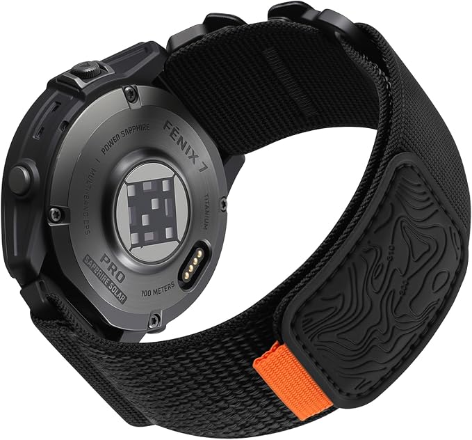 Bandletic Rugged Nylon 22MM Compatible with Garmin Instinct Watch Band | Adjustable,Breathable Quick Fit Strap for Fenix 8 E 47mm/7 6 Pro/5 Plus/Forerunner 965/955/945/Approach S70/S62/S60/Epix Pro