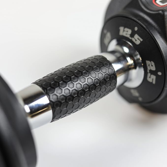 CAP ADJUSTABELL Adjustable Dumbbell Set, Premium Quick Select Adjustable Weights for Strength Training, Singles & Pairs, 12.5 LB, 25 LB & 55 LB, Round & Hex Dumbbells, Multiple Grip Handle Options