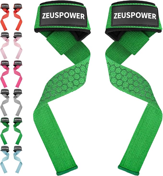 Lifting Straps Wrist Straps for Weightlifting Gym Straps Weight Lifting Deadlift Workout Women Men Dumbbell Straps for Hand RDL Strap Exercise Straps Dead Lift Cotton Neoprene Padded Zeus Power