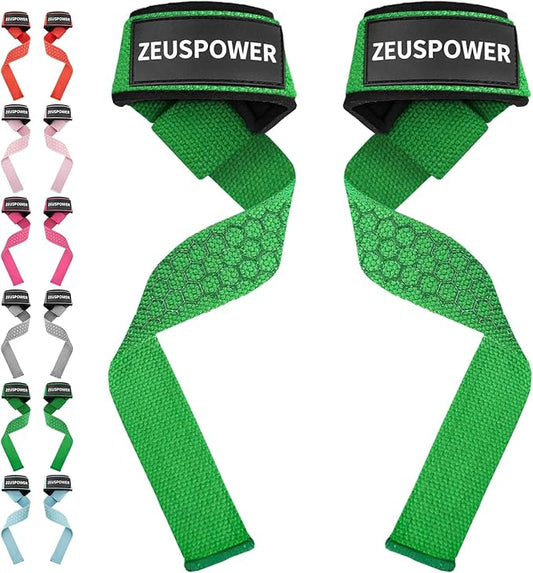 Lifting Straps Wrist Straps for Weightlifting Gym Straps Weight Lifting Deadlift Workout Women Men Dumbbell Straps for Hand RDL Strap Exercise Straps Dead Lift Cotton Neoprene Padded Zeus Power