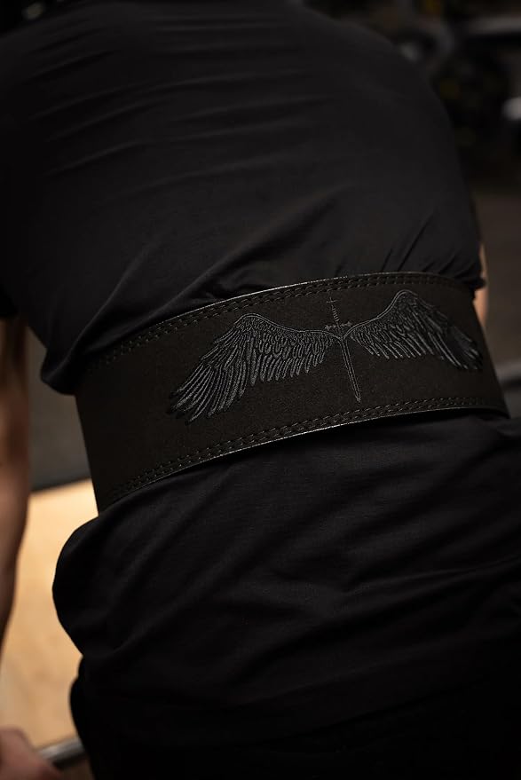 SAINT KAIZEN Crusader Cross Lever Belt for Weightlifting, Powerlifting | , and Bodybuilding, 10mm Thick Leather with Steel Lever Buckle, Sleek Christian-Inspired Design