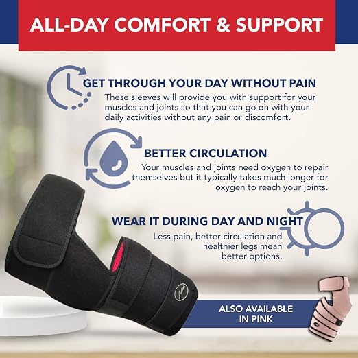 Dr. Arthritis Hip Brace, Adjustable Sciatic Nerve Brace & Stabilizer for Pulled Muscles & Injury Recovery, Hamstring Compression Sleeve Support, Sciatica Pain Relief Devices for Men & Women (S/M, Black)