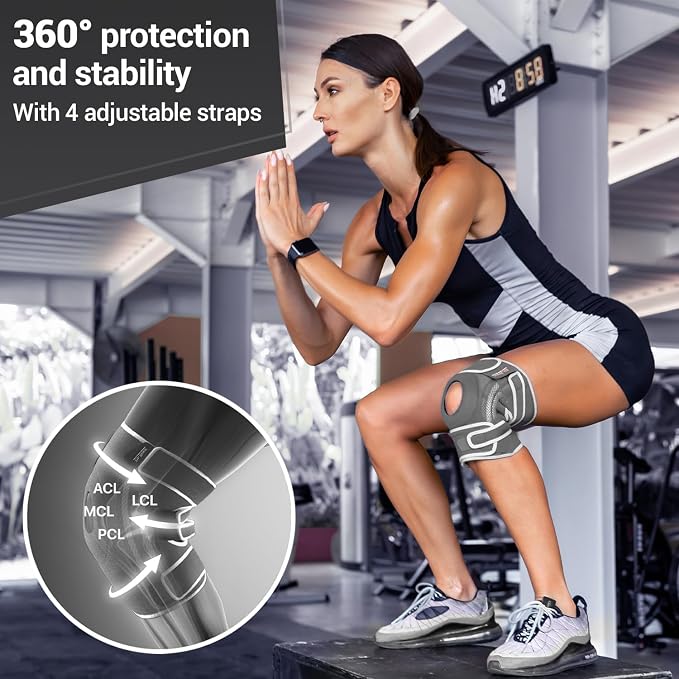 DR. BRACE ELITE Knee Brace with Side Stabilizers & Patella Gel Pads for Maximum Knee Pain Support and fast recovery for men and women-Please Check How To Size Video (Moon, X-Large)