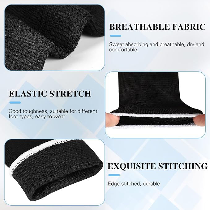 Haysandy 4 Pieces/ 2 Pair Kids Ankle Support Brace Elastic Kids Compression Socks Knitted Ankle Sleeve for Jogging Running Fitness(Black,10-15 Years)