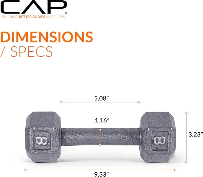 CAP Barbell Cast Iron Hex Dumbbell | Multiple Options