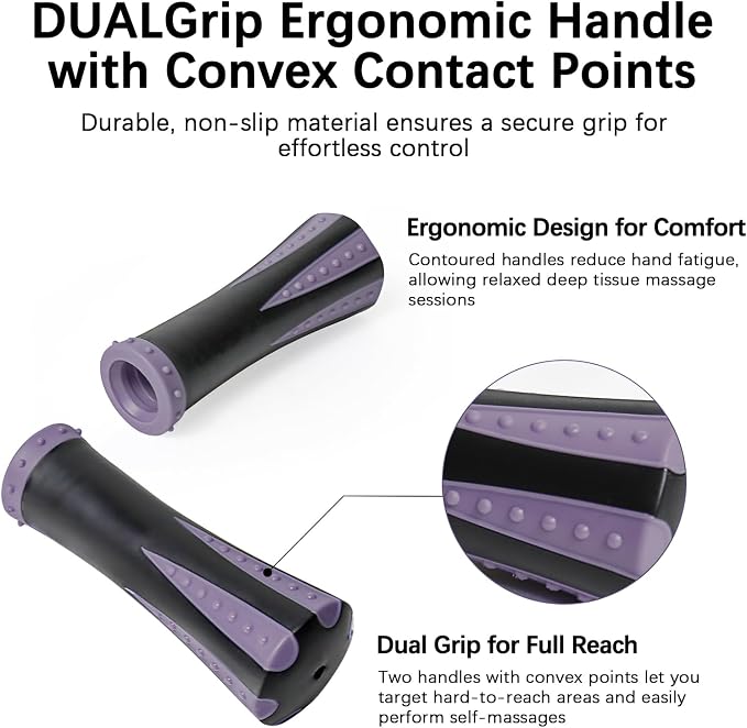 Muscle Roller Massage Roller Stick- (Dark Purple) | Lymphatic Drainage & Body Sculpting, Handheld Physical Therapy & Recovery Tool