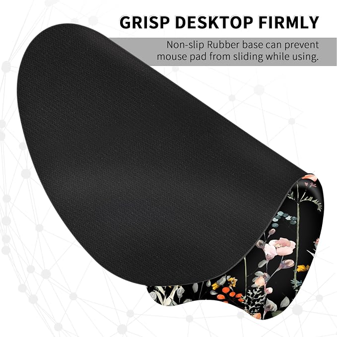 EooCoo Ergonomic Mouse Pad with Wrist Rest, Memory Foam Support Mousepad | Non-Slip Base for Computer, Cafe, Home & Office, 9.64 x 8.26 in Office Desk Accessories, Carpal Tunnel Relief