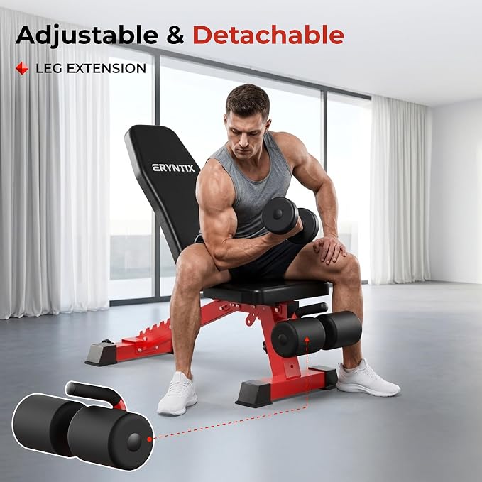 Adjustable Weight Bench,Foldable Pro Heavy-Duty Workout Bench | 1600LBS Bench Press 21-Position Multifunctional Weight Bench with Leg Extension,Iscc Plus Certified for Home Gym