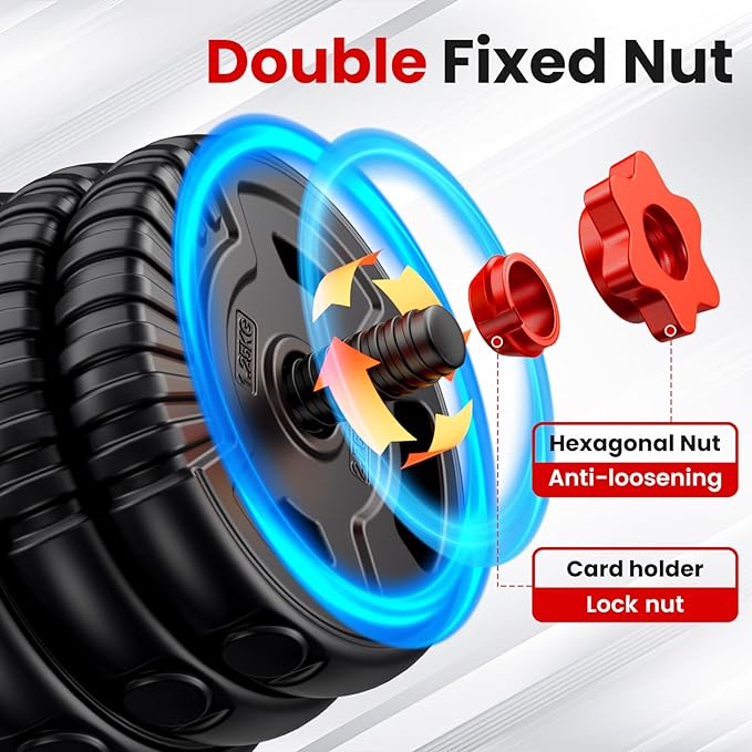 Adjustable Dumbbell Set,22/33/45/70/90lb Free Weight Set with Connector,5-in-1 Dumbbell Set for Barbells,Kettlebells,Push up Stand,Weight Plate,Fitness Exercises for Home Gym Suitable Men/Women