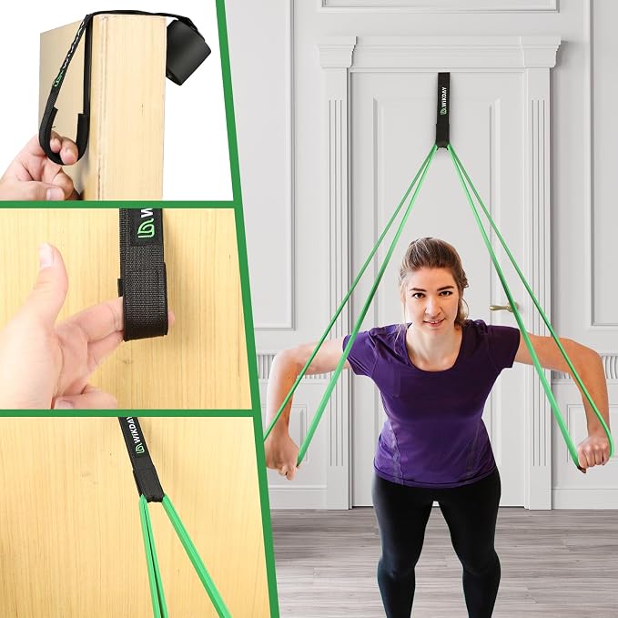 WIKDAY Resistance Bands, Pull Up Bands, Workout Bands for Exercise, Thick Heavy Resistance Band Set with Door Anchor, Elastic Bands for Body Stretching, Training at Home/Gym for Men & Women