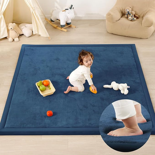 1.3" Thick Baby Play Mat for Floor,59x71 Padded Playpen Mat, Non-Slip | Ultra Soft Playmat for Baby,Tummy Time Foam Mats,Cushioned for Infant,Kids and Toddler Crawling,Easy Care