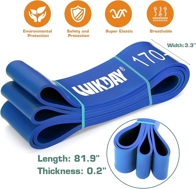 WIKDAY Resistance Bands for Working Out, Exercise Bands, Workout Bands, Pull Up Assistance Bands for Body Stretching Training Physical Therapy Muscle Training for Men & Women