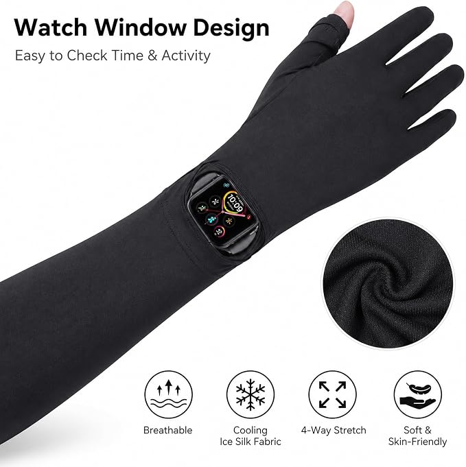 Women Driving Gloves, UV Protection Sun Gloves, Touchscreen Full Finger | UPF 50+ fabric blocks 99% UV rays, protecting hands during driving, cycling, fishing, hiking and outdoor activities