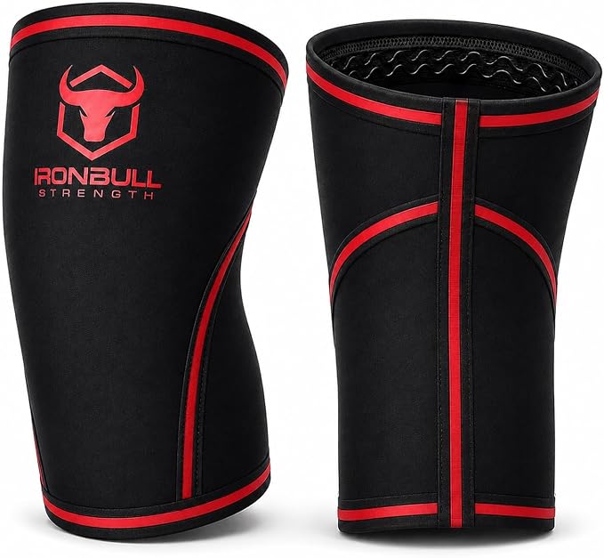 Iron Bull Strength Knee Sleeves 7mm (1 Pair) - Compression Brace & Knee Sleeve For Weightlifting, Powerlifting & Cross Training - Knee Support for Squats - Men & Women