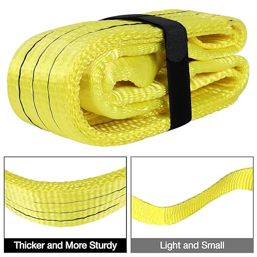 Lift Sling Straps,3" x 6' 2-Ply Heavy Duty Flat Eye Lift Sling | Polyester Lifting Straps Tree Saver Recovery Strap Web Sling Rigging Securing Moving Tow Hoisting Gear Straps Kit 17600lb