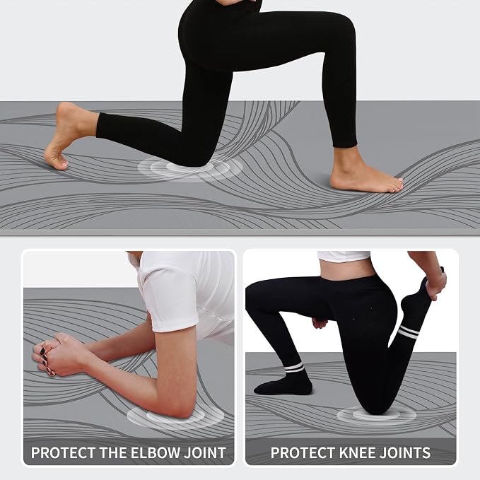 PAIDU Large Yoga Mat 72"x36"x10mm Non-Slip Exercise Mat for Home Gym Studio | Extra wide & thick non-slip yoga mat, works on all floors, ideal for stretching, yoga studio, gym and home workouts