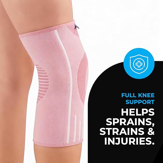 VITTO Kids Knee Brace - Osgood Schlatter Knee Brace Youth, Compression Sleeve for Boys and Girls from 4-14 years old (Pink, M)