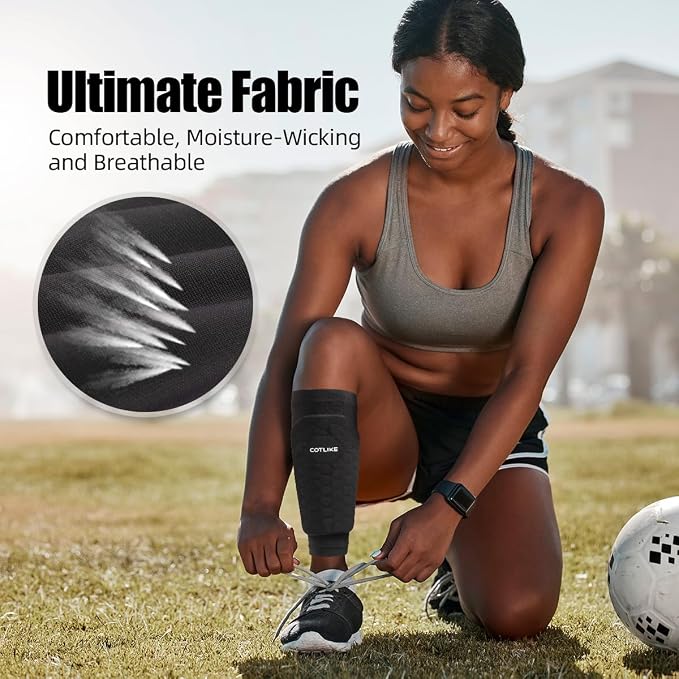 Soccer Shin Guards for Kids Youth Adults, Ski Shin Guards Sleeves for 2-18 Years Old Boys Girls Men, Calf Compression Sleeve with Honeycomb Pads, Espinilleras de Futbol para Hombres