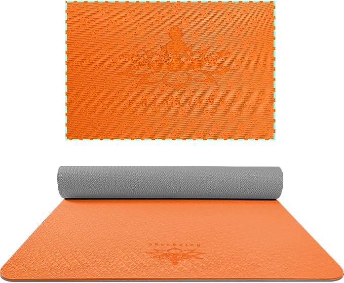 Hatha Yoga Extra Thick TPE Yoga Mat - 72"x 32" Thickness 1/2 Inch -Eco Friendly- With High Density Anti-Tear Exercise Mats For Home Gym Travel & Floor Outside