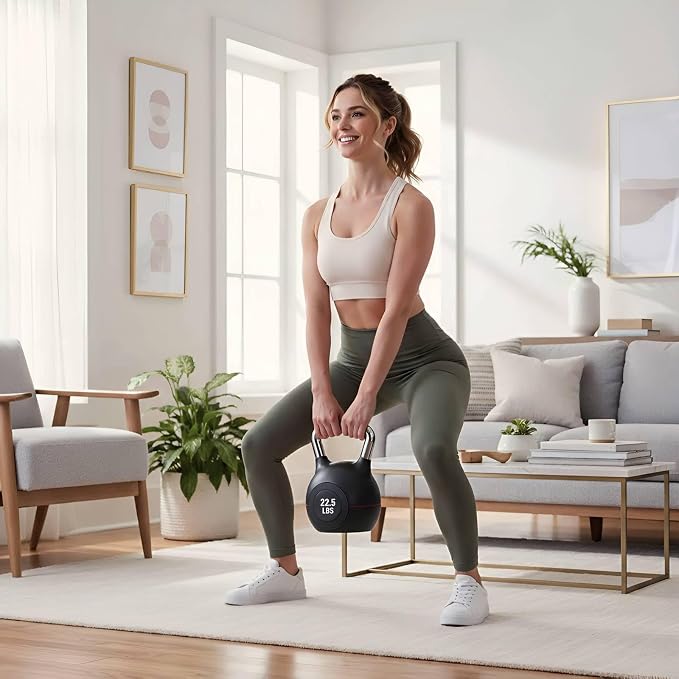 LIFERUN Adjustable Kettlebell Set with 7 Weight Levels, 22.5 lb or 44 lb | Quick-Change Weight Dial & Safety Lock, Space-Saving Design, Full-Body Workout & Cross-Training