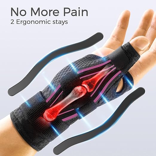FREETOO Thumb and Wrist Brace Right Left Hand for Arthritis and Support | Thumb Spica Splint,Thumb Stabilizer;De Quervain Syndrome,Sprain,Tendinitis,Trigger thumb,CMC;Sleeping,Work,Type,Ergonomical