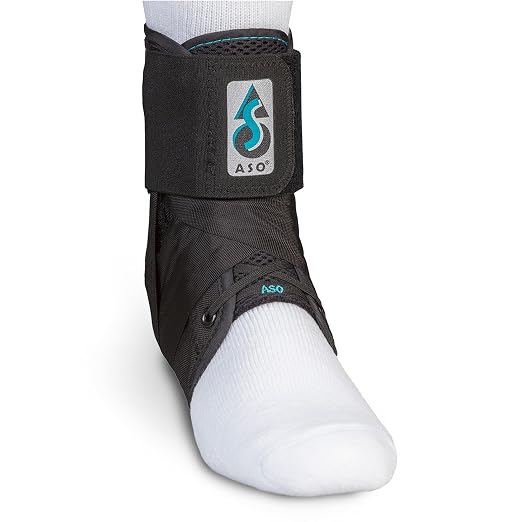Med Spec ASO Ankle Stabilizer Lace Up Ankle Brace Sprain Support Black, LG | Ankle Brace for Sprains, Instability, Bilateral Orthopedic Support, Sports Injury Recovery, Men, Women, Teens & Kids. 264015