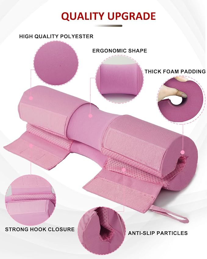 Barbell Squat Pad Set- Nylon Padding AntiSlip- Thick Foam Hip Thrusts Pads | Bench Press/Lunges/Bar Squats Padding Cushion -Standard Olympic Weight Bar Pad(Wrist Straps Weightlifting-Ankle Straps)