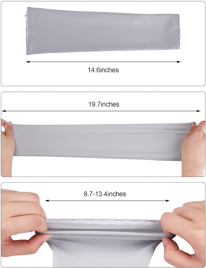 Mudder 8 Pairs UV Sun Protection Cooling Arm Sleeves for Men Women Youth Silk Compression Arm Cover Breathable Outdoors Sport