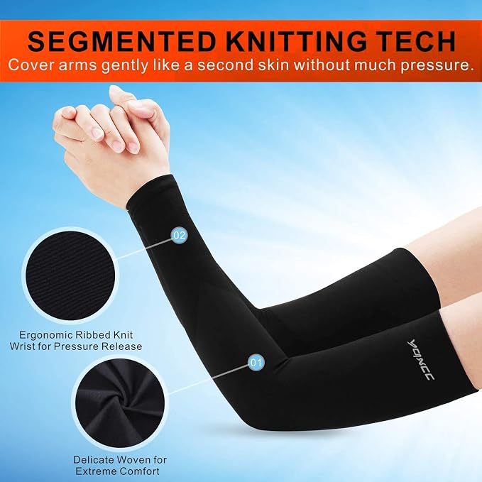 YQXCC Arm Sleeves Cooling UV Sun Protection Sport Compression for Men Women | UPF50, Tattoo Coverage, Lightweight, Breathable, Seamless Cover Arms, Daily Wear, Outdoor Work, Basketball Baseball Golf