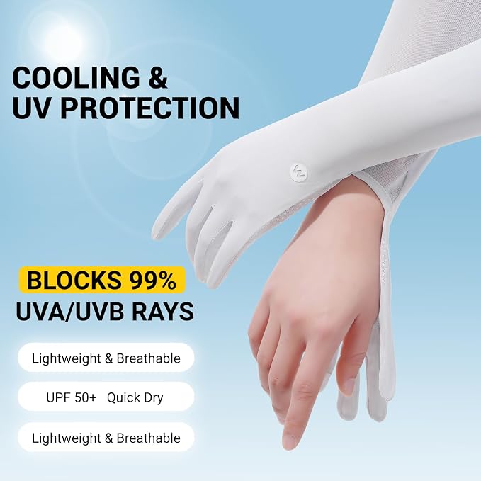 Women Driving Gloves, UV Protection Sun Gloves, Touchscreen Full Finger | UPF 50+ fabric blocks 99% UV rays, protecting hands during driving, cycling, fishing, hiking and outdoor activities