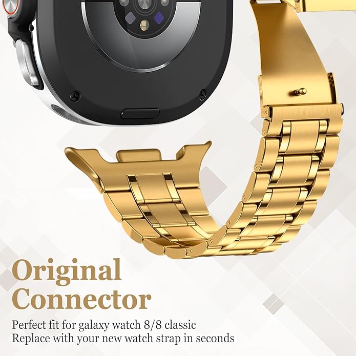 Metal Band for Samsung Galaxy Watch 9 8 40mm 44mm/Classic 46mm Men Women | Stainless Steel, No Gap Strap, Link Bracelet for Samsung Galaxy Watch 8 9 44 40mm/8 Classic 46mm, Business to Casual