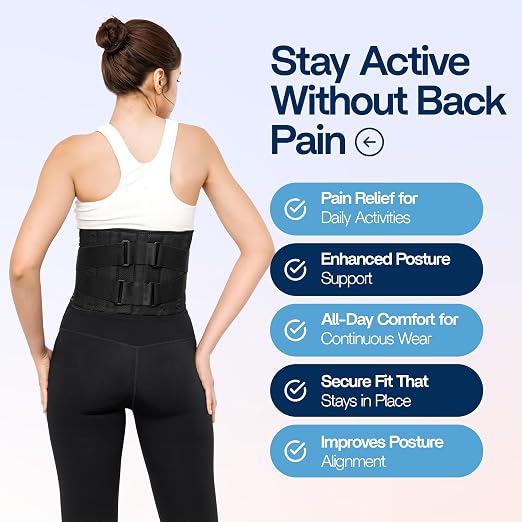 Back Brace for Lower Back Pain Relief | Sciatica Lumbar Support Belt for Men & Women, Adjustable Back Support Brace for Work & Daily Use, All-Day Comfort & Heavy-Duty Compression (X-Large (43-48.9"))