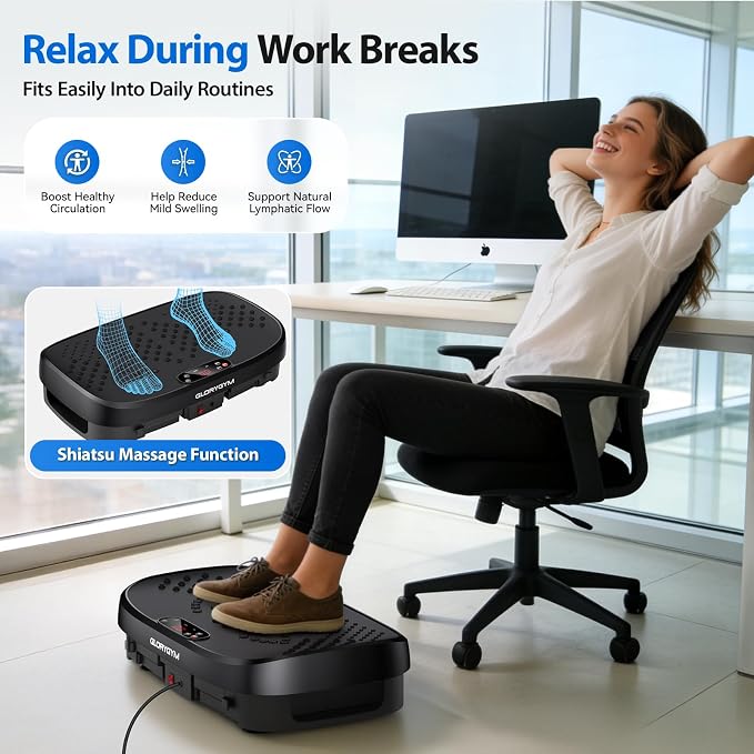 Vibration Plate Exercise Machine for Body Shaker Machine & Weight Loss, Shake Plate with Resistance Bands, 120 Speed Levels, Remote Control, Full Body Workout, Compact Home Gym Equipment