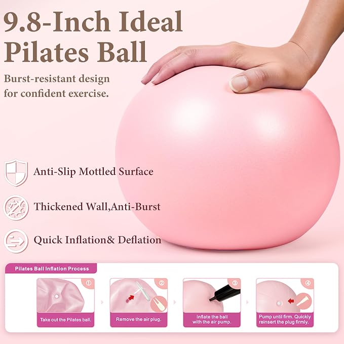 Pilates Ring Kit with Magic Circle & Foam Roller | Ergonomic Home Workout Equipment Set, Full Essentials for Women Beginners ,Includes Exercise Guide & Storage Bag