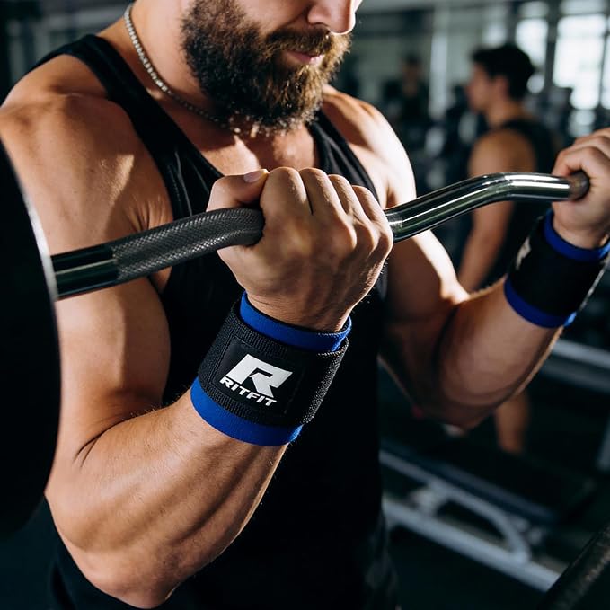 RitFit 2 Inch EZ Curl Bar Olympic Barbell with Weight Plates & Collar | 4FT EZ Curl Bar with 35LB Weight Plates, Collars for Bicep, Tricep Workout, Weightlifting, 350LBS Weight Capacity