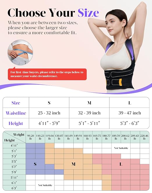 Posture Corrector for Women and Men, 5 Full Back Support Brace Rods, FSA&HSA Eligible, Adjustable Shoulder Straightener, Improving Hunchback Posture, Upper and Lower Back, Neck Pain Relief, Small