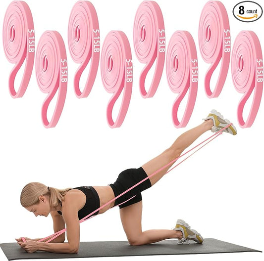 Foilswirl 8 Pcs Resistance Bands for Working Out | Pull Up Assistance Bands, Fitness, Full-body Training, Physical Therapy and Stretch Workout for Men, Women, Home, Outdoor